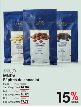 Offre: Pépites de chocolat Blanc