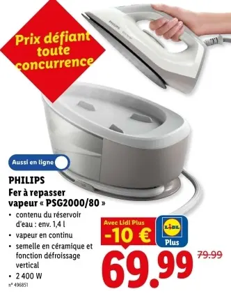 Offre: Fer à repasser vapeur