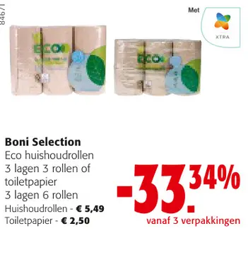 Aanbieding: Eco huishoudrollen of toiletpapier