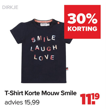 Aanbieding: Dirkje T-Shirt Korte Mouw Smile Navy