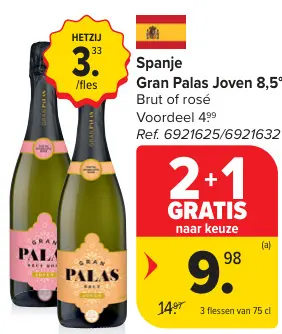 Promotie: Gran Palas Joven 8,5 Brut of rosé