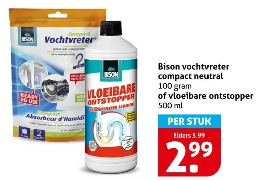 Aanbieding: Vochtvreter compact neutral of vloeibare ontstopper
