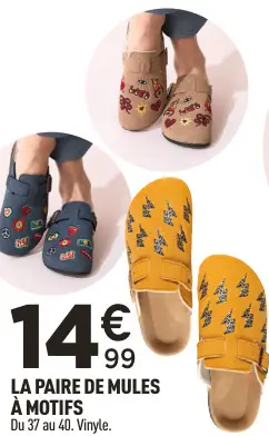 Offre: Mules à motifs