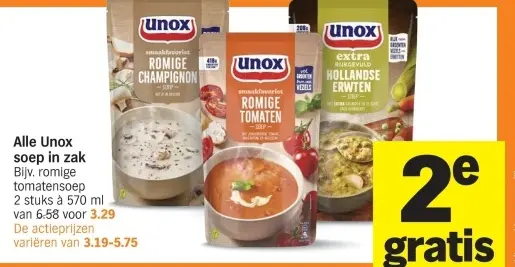 Aanbieding: Unox soep in zak