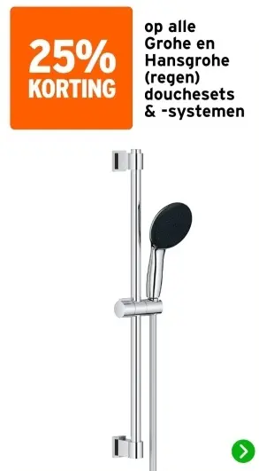 Aanbieding: Alle Grohe en Hansgrohe (regen)douchesets & -systemen