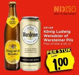Aanbieding: König Ludwig Weissbier of Warsteiner Pils