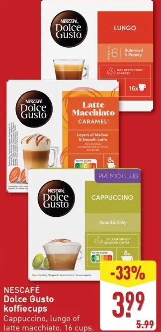 Aanbieding: NESCAFÉ Dolce Gusto koffiecups
