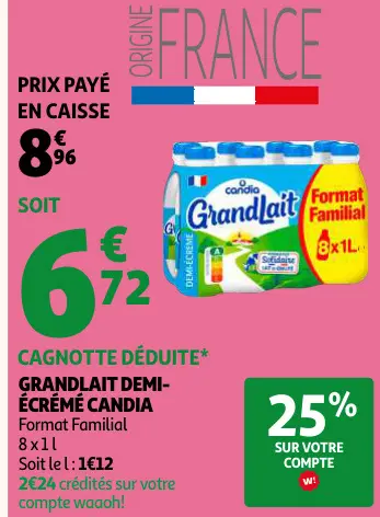Offre: Grandlait demi-écrémé