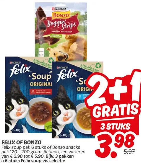 Aanbieding: Felix soup of Bonzo snacks