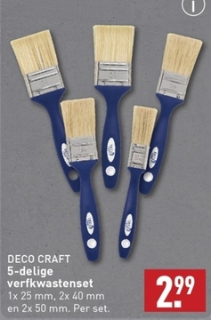 Aanbieding: DECO CRAFT 5-delige verfkwastenset