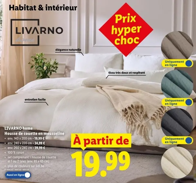 Offre: Housse de couette en mousseline