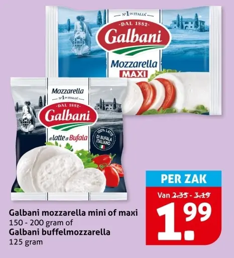 Aanbieding: Galbani mozzarella mini of maxi