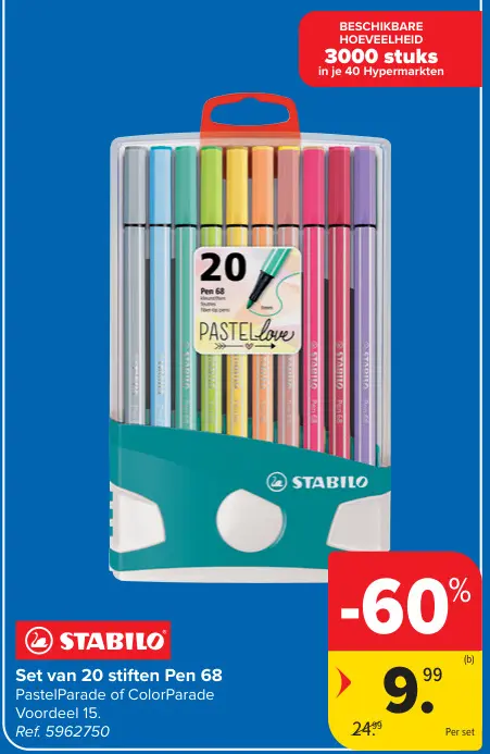 Promotie: Set van 20 stiften Pen 68 