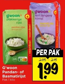 Aanbieding: Pandan- of Basmatirijst
