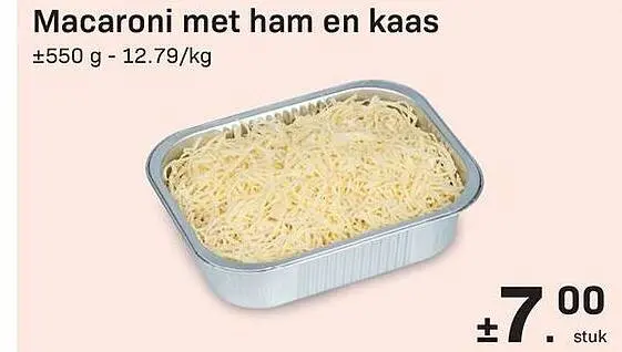 Promotie: Macaroni met ham en kaas