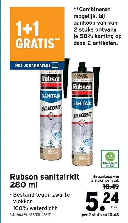 Promotie: Rubson sanitairkit
