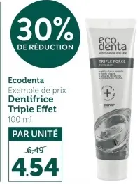 Offre: Ecodenta Dentifrice Triple Effet