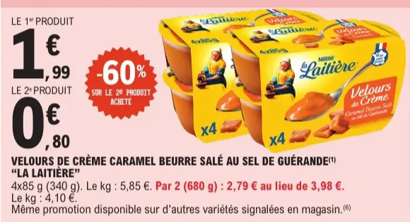 Promotie: Velours de crème caramel beurre salé au sel d