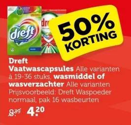 Aanbieding: Dreft Vaatwascapsules, wasmiddel of wasverzac