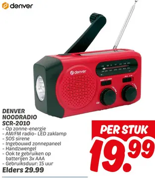 Aanbieding: DENVER NOODRADIO SCR-2010