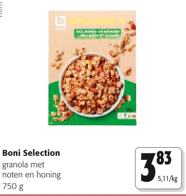Promotie: granola met noten en honing