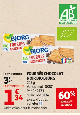Offre: Fourrés chocolat noir