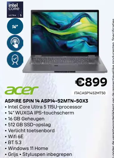 Promotie: Aspire spin 14 asp14-52mtn-50x3