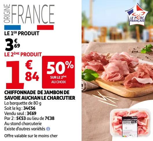 Promotie: Chiffonnade de jambon de savoie