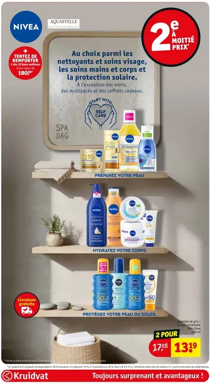 Offre: Au choix parmi les nettoyants et soins visage, les soins mains et corps et laprotection solaire