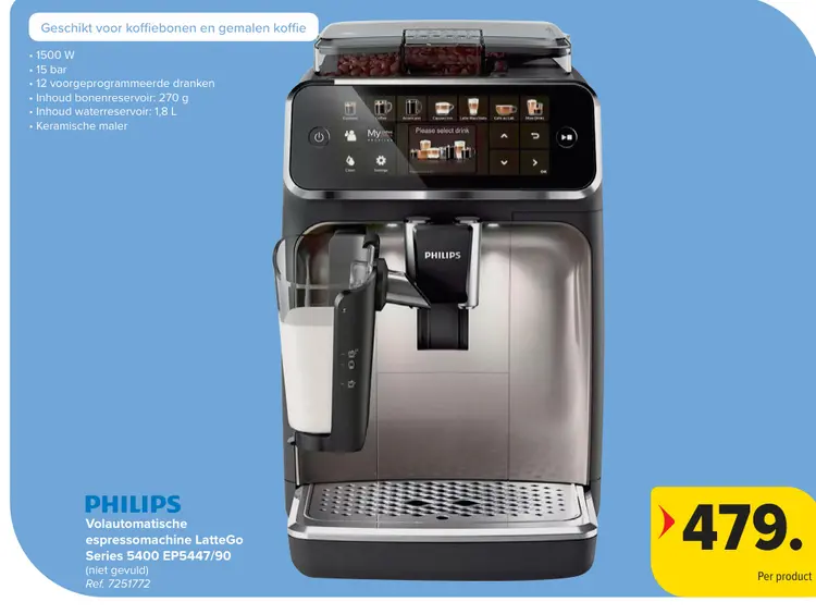 Promotie: Volautomatische espressomachine LatteGo Serie
