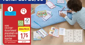 Aanbieding: Assortiment placemats en activiteitenkaarten