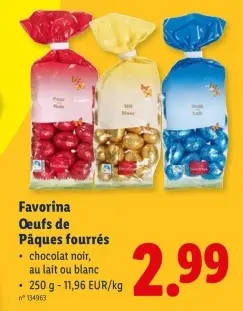 Offre: Oeufs de Pâques fourrés
