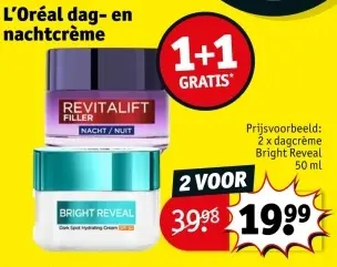 Aanbieding: L'Oréal dag- en nachtcrème