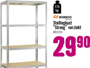 Aanbieding: AVASCO Stellingkast Strong 176x90x45 cm verzinkt