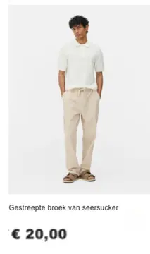 Aanbieding: Gestreepte broek van seersucker