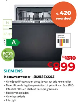 Aanbieding: Inbouwvaatwasser - SISN63EX22CE