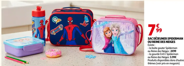 Offre: Sac déjeuner Spiderman ou Reine des Neiges