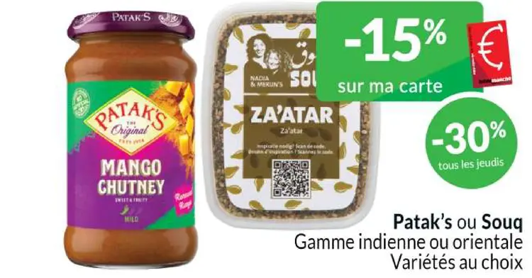 Offre: Patak's & Souq Gamme indienne ou orientale