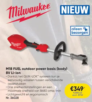 Aanbieding: M18 FUEL outdoor power basis (body) 8V Li-ion