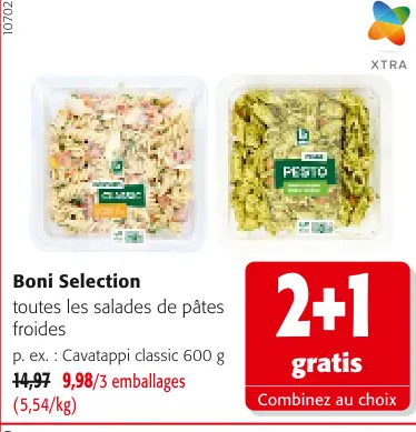 Offre: toutes les salades de pâtes froides