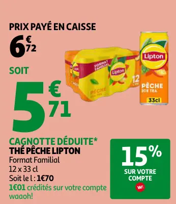 Promotie: Thé pêche Lipton