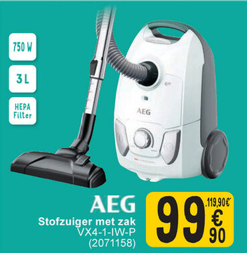 Aanbieding: AEG Stofzuiger met zak VX4-1-IW-P