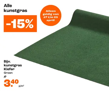 Aanbieding: Kunstgras Kiefer Groen 133 cm