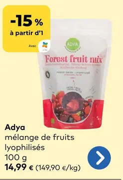 Offre: Adya mélange de fruits lyophilisés