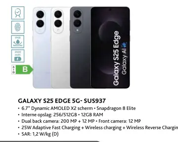 Aanbieding: Galaxy s25 edge 5g-sus937