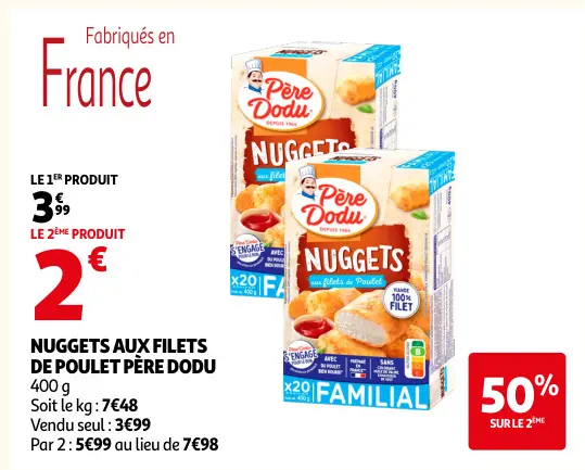Offre: Nuggets aux filets de poulet
