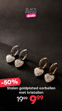 Aanbieding: Stalen goldplated oorbellen met hart