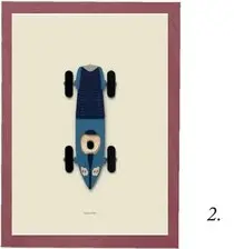 Aanbieding: Studio Ditte Poster raceauto blauw