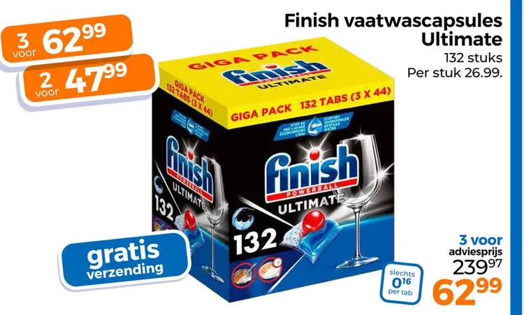 Aanbieding: Finish vaatwascapsules Ultimate
