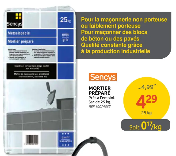 Offre: Mortier préparé